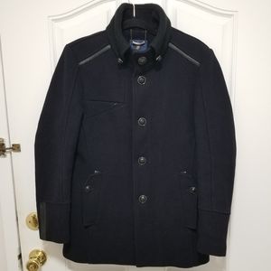 Faboer Womens Sz. 50 Peacoat US Sz. M Black Wool